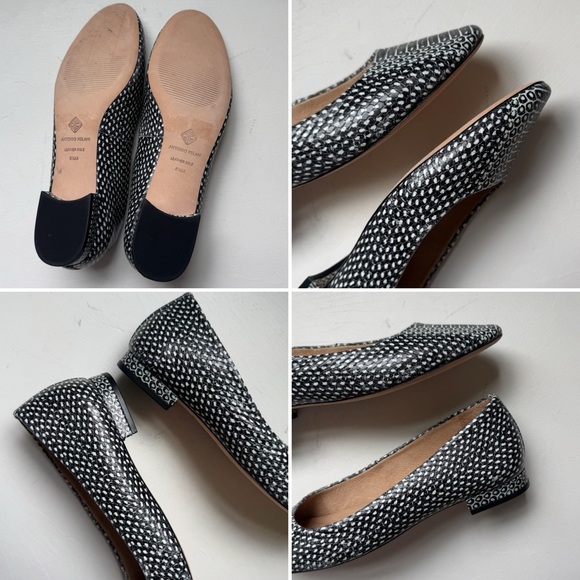 Antonio Melani Vintal Genuine Leather Reptile Print Flats - Picture 12 of 12